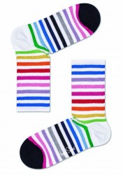 Носки унисекс Rainbow Stripe 3/4 Crew Sock с цветными полосками Happy socks