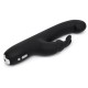 Чёрный вибратор Slimline G-Spot Rechargeable Rabbit Vibrator - 24,1 см.