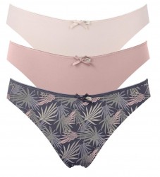 Набор из 3 серо-розовых трусиков-слип Olivia Pretty Polly