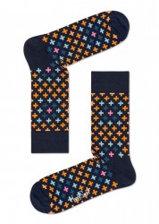 Черные носки унисекс Plus Sock с цветными плюсами Happy socks