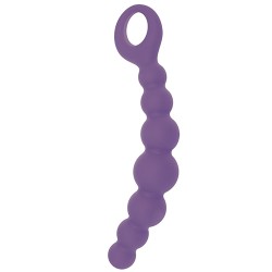 Фиолетовая анальная цепочка CATERPILL-ASS Silicone Purple - 19,5 см.