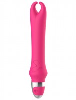 Розовый вибратор с рожками Pedicel - 17,8 см.
