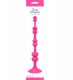 Розовая анальная цепочка с присоской Perles Daspire - 22 см.