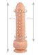 Телесный фаллоимитатор с шипиками - 21,5 см.