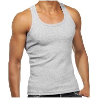 Набор из 2 серых мужских маек из ткани в рубчик Rockhard