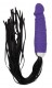 Черная плеть с фиолетовой рукоятью-фаллоимитатором