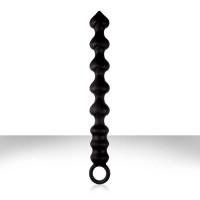 Черная анальная цепочка из силикона Perles D Amour - 22 см.