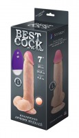 Телесный вибромассажёр-реалистик Best Cock 7 - 20 см.