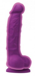 Фиолетовый фаллоимитатор с двойным слоем Dual Density 5 - 17,8 см.