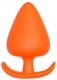 Оранжевая анальная пробка Plug With T-HANDLE - 13,4 см.