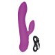 Фиолетовый перезаряжаемый хай-тек вибромассажер L19 - 22 см.