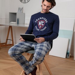 Мужская пижама с контрастными клетчатыми брюками Cotonella