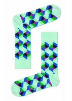 Мятные носки унисекс с цветными зигзагами Optic Square Sock Happy socks