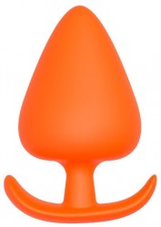 Оранжевая анальная пробка Plug With T-HANDLE - 11,6 см.