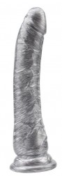 Серебристый фаллоимитатор Mike Hawk - 21,5 см.