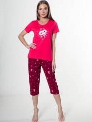 Хлопковый пижамный комплект с принтом Vienetta