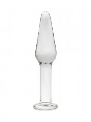 Прозрачный удлиненный анальный плаг из стекла - 12 см. Прозрачный удлиненный анальный плаг из стекла - 12 см.