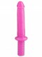 Розовый анальный стимулятор с ограничителем - 31 см.