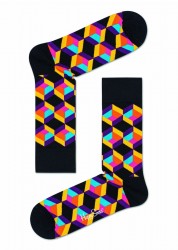 Черные носки унисекс Optic Square Sock Happy socks