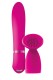Ярко-розовый вибратор с насадкой-щеточкой для стимуляции клитора Inya Blossom - 17 см.