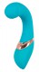 Голубой стимулятор точки G с золотистой каймой - 15,5 см.