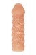 Телесная закрытая насадка с пучками шишечек Cock Sleeve Size M - 15,6 см.