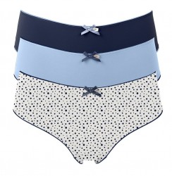 Набор из 3 сине-белых трусиков-шортов Olivia Pretty Polly