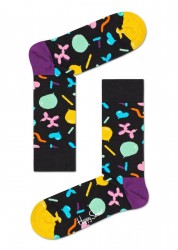 Черные носки с ярким принтом Happy socks