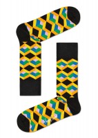 Черные носки унисекс с зигзагами Optic Square Sock Happy socks