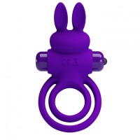 Фиолетовое эрекционное кольцо с вибростимуляцией клитора Vibrant Penis Ring Iii
