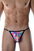 Сексуальные трусы-стринги с принтом в виде цветных квадратов Don Moris Сексуальные трусы-стринги с принтом в виде цветных квадратов Don Moris