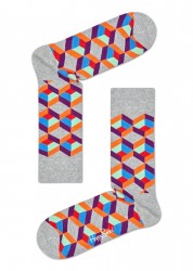 Серые носки унисекс Optic Square Sock с цветными зигзагами Happy socks