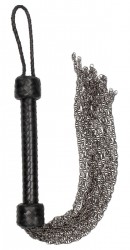 Черная многохвостая металлическая плеть Metal Chain Flogger - 53 см.
