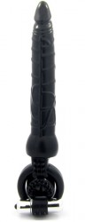 Черная вибронасадка с анальным стимулятором Черная вибронасадка с анальным стимулятором