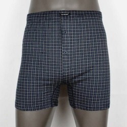 Мужские хлопковые трусы-боксеры в клетку plus size с гульфиком Gentlemen