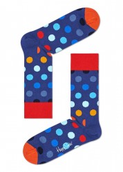 Синие носки унисекс Big Dot Sock в цветной горох Happy socks
