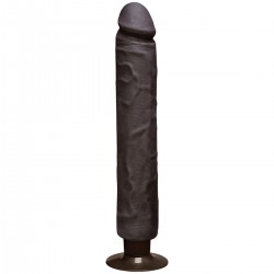 Коричневый вибратор The Realistic Cock Ultraskyn Without Balls Vibrating 12” - 33,5 см.