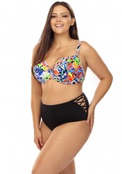 Раздельный купальник plus size с принтом на лифе Lorin