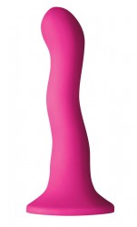 Розовый волнистый фаллоимитатор Shi/Shi Ripple 6 Dildo - 19 см.