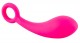 Гладкий розовый стимулятор с ручкой-кольцом Dildo Naughty Pink - 18,5 см.