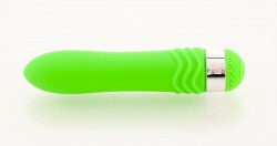 Зеленый водонепроницаемый вибратор - 14 см.