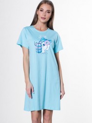 Хлопковая сорочка с забавным принтом Vienetta