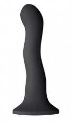 Чёрный волнистый фаллоимитатор Shi/Shi Ripple 6 Dildo - 19 см.