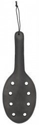 Черная шлепалка Saddle Leather Paddle With 8 Holes - 40 см.