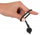 Черный силиконовый дилятор с вибрацией и кольцом PenisPlug with a Glans Ring  Vibration