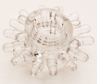 Прозрачное гелевое эрекционное кольцо с шипиками