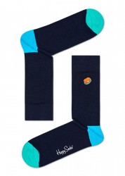 Черные носки унисекс Embroidery Burger Sock с гамбургерами Happy socks