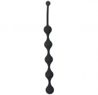 Чёрная анальная цепочка See You Five Beads Anal - 28,1 см.