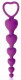 Фиолетовая анальная цепочка с сердечками - 14,5 см.