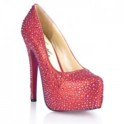 Красные туфли в кристаллах Provocative Hustler Shoes